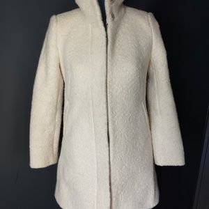 Ann Taylor Loft PXS Wool Coat Cream Ivory EUC